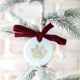 Gold Paw Print Marble Ornament