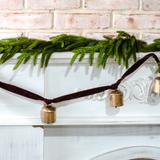 73" Burnt Gold Maroon Velvet 8 Bell Garland