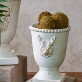6" Gold Wash Cement Deer Urn Planter