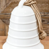 9.5" White Ceramic Bell