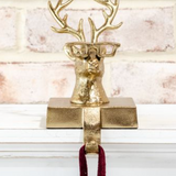 Gold Eyeglass Reindeer Stocking Holder