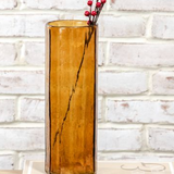 11" Amber Glass Vase