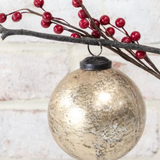 4" Gold Foil Glass Ball Ornament