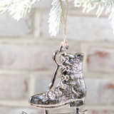 Silver Ice Skate Ornament