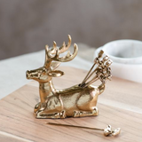 Gold Reindeer S/6 Picks & Holder