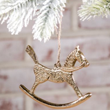 Gold Rocking Horse Ornament
