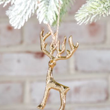 Gold Reindeer Ornament