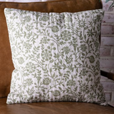 Floral Block Print Quilted Pillow | 18x18"