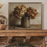 Autumn Hydrangeas In Rustic Tin | 20x16