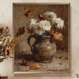 White Flowers And Beech Leaves | 8x10