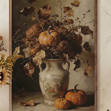 Rustic Autumn Floral With Harvest Pumpkins | 16x24