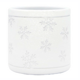 White Frosted Resin Snowflake Pot | 4"