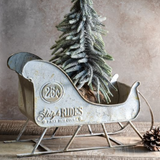 14" Vintage White Sleigh