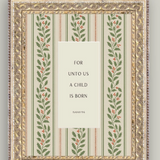 A Child Is Born Framed Antique Art | 8x10"