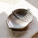7" Brass Antique Acorn Tray