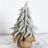 8" Frosted Tree In Burlap