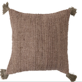 18" Square Cotton Viscose Case W Tassels W Poly Insert