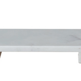 White Marble Footed Tray — 15"L