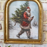 12" Antique Gold Santa Tree Frame