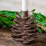 5" Wash Pinecone Candle Holder