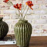 8" Green Terra Cotta Vase