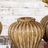 7" Brown Terra Cotta Rounded Vase
