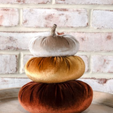 8.25" Stacked Velvet Pumpkin