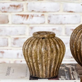 5" Brown Terra Cotta Rounded Vase