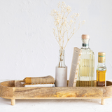 Mango Wood Footed Oval Tray