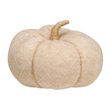 7" Tan Diamond Fabric Pumpkin