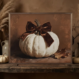 Brown Velvet Bow Pumpkin | 10x8