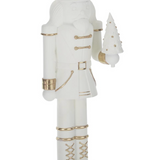 15" White Resin Nutcracker