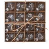 Pack of 16 Mini Snowflake Glass Ornaments