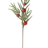 27.5" Red Bell Snowy Pine Stem