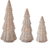 Whitewashed & Gold Ceramic Led Trees