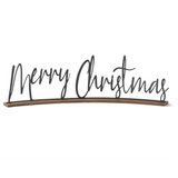 25" Matte Black Metal Merry Christmas Script