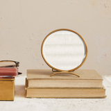 Antique Brass Standing Vanity Mirror