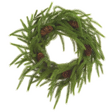 12" Cypress Wreath With Pinecones
