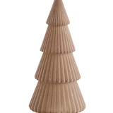 12" Taupe Velvet Glass Tree