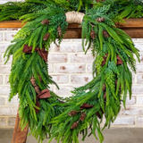 28" Mixed Green Cascading Wreath