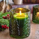 4.5" Green Glass Tree Candle Holder