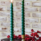 11" Green LED Twist Taper Candle - SET of 2