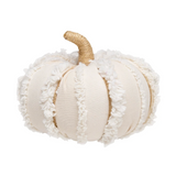 White Fuzzy Fabric Pumpkin | 5x3"