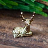 2.5" Mini Gold Deer Place Card Holder