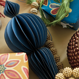 9" Blue Honeycomb Ornament
