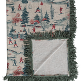 Vintage Skiing Scene Throw | 60x50"