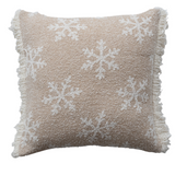 20" Cotton Snowflake Pillow