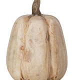 7" Carved Mango Wood Pumpkin