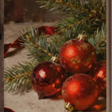 Ornaments Red With Red Ribbon | 12x24