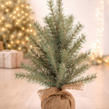 18" Glitter Pine Tree In Burlap